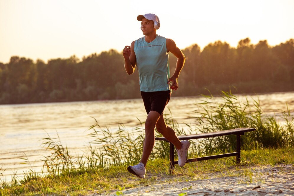 Active Man Jogging Outdoors